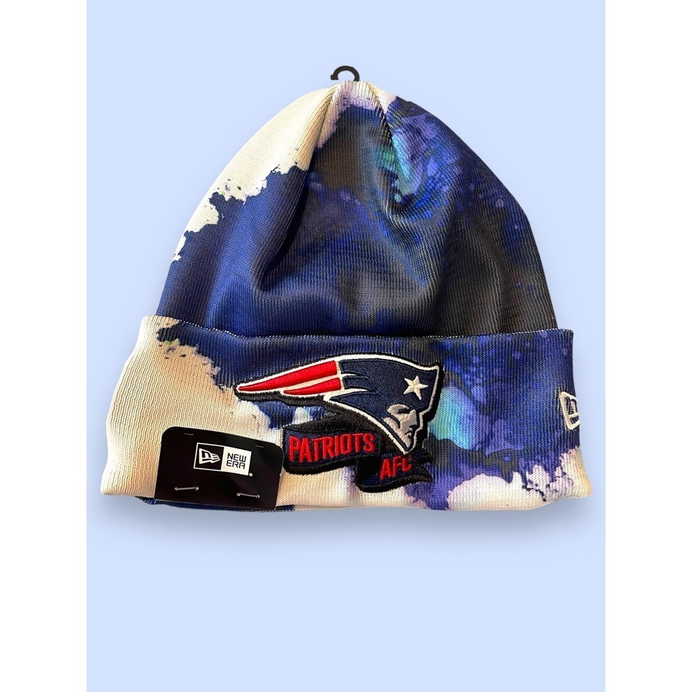NWT New Era England Patriots 2022 Sideline Ink Dye Cuffed Knit Hat Wool Blend